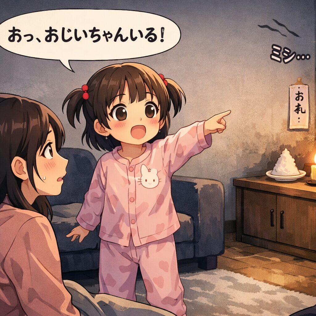 Q.2歳半の娘が「おじいちゃんがいる」とリビングの決まった場所を指さして言います