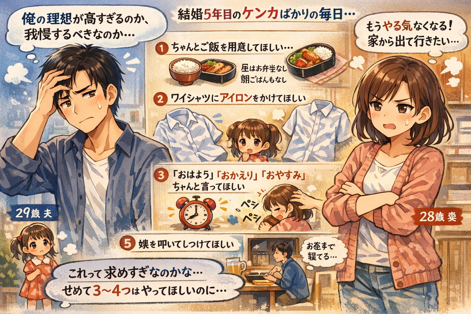 【回答800件越え投稿】Q.妻との喧嘩に悩んでいます。私の理想が高すぎるんでしょうか？